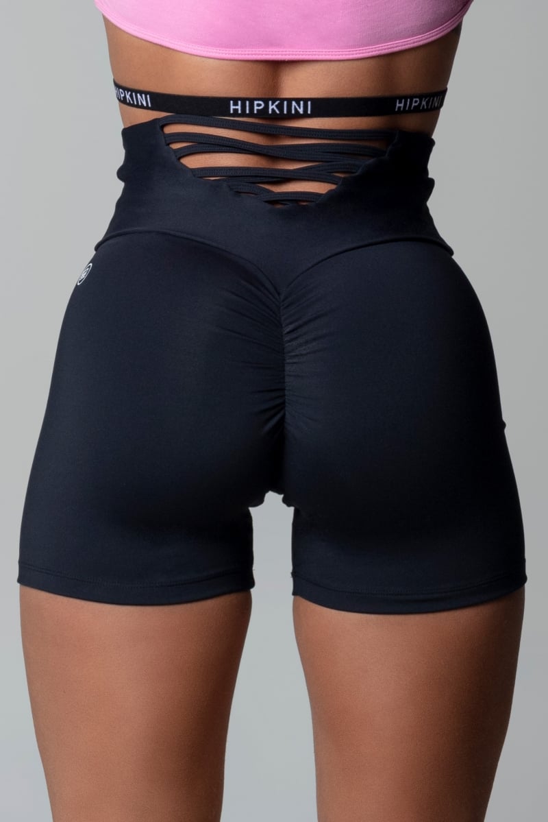 Hipkini - Black Hi Gorgeous Fitness Shorts with Straps at the Waistband - 3339561