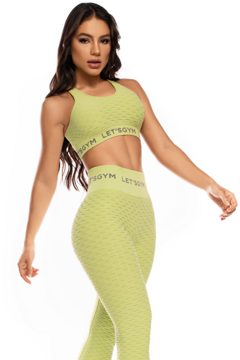 Lets Gym - Top Seamless Brocade Lime Green - 1256FLM Lets Gym - Top Seamless Brocade Lime Green - 1256FLM
