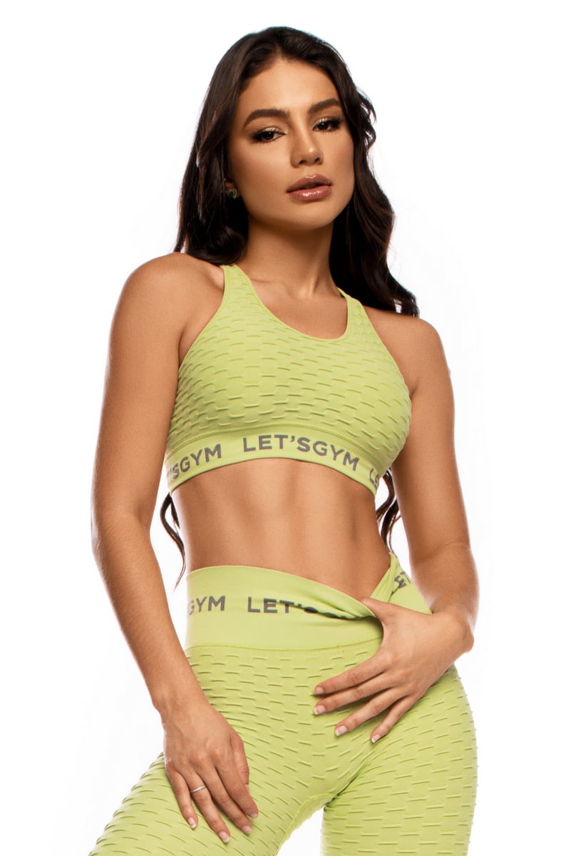 Lets Gym - Top Seamless Brocade Lime Green - 1256FLM Lets Gym - Top Seamless Brocade Lime Green - 1256FLM