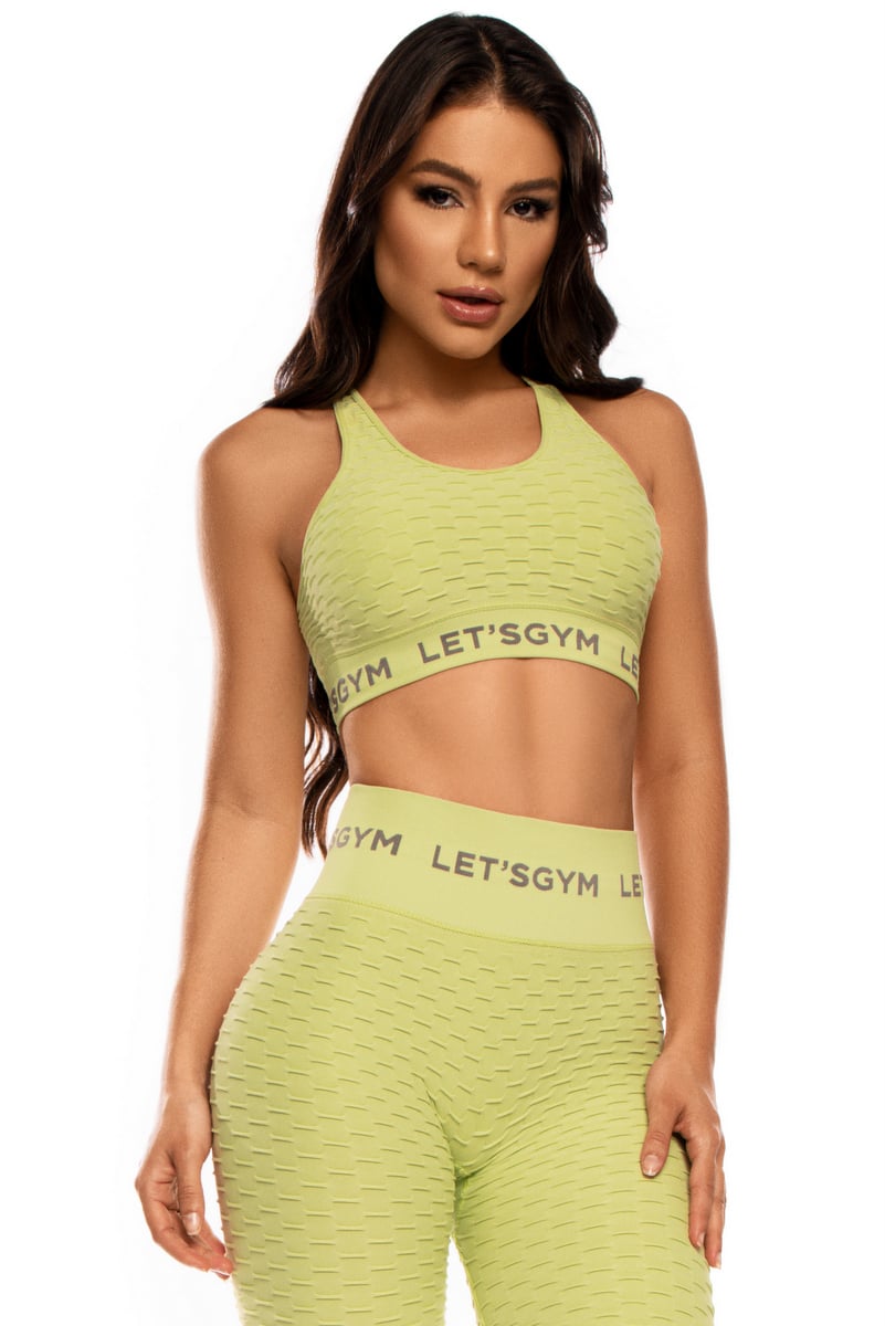 Lets Gym - Top Seamless Brocade Lime Green - 1256FLM Lets Gym - Top Seamless Brocade Lime Green - 1256FLM