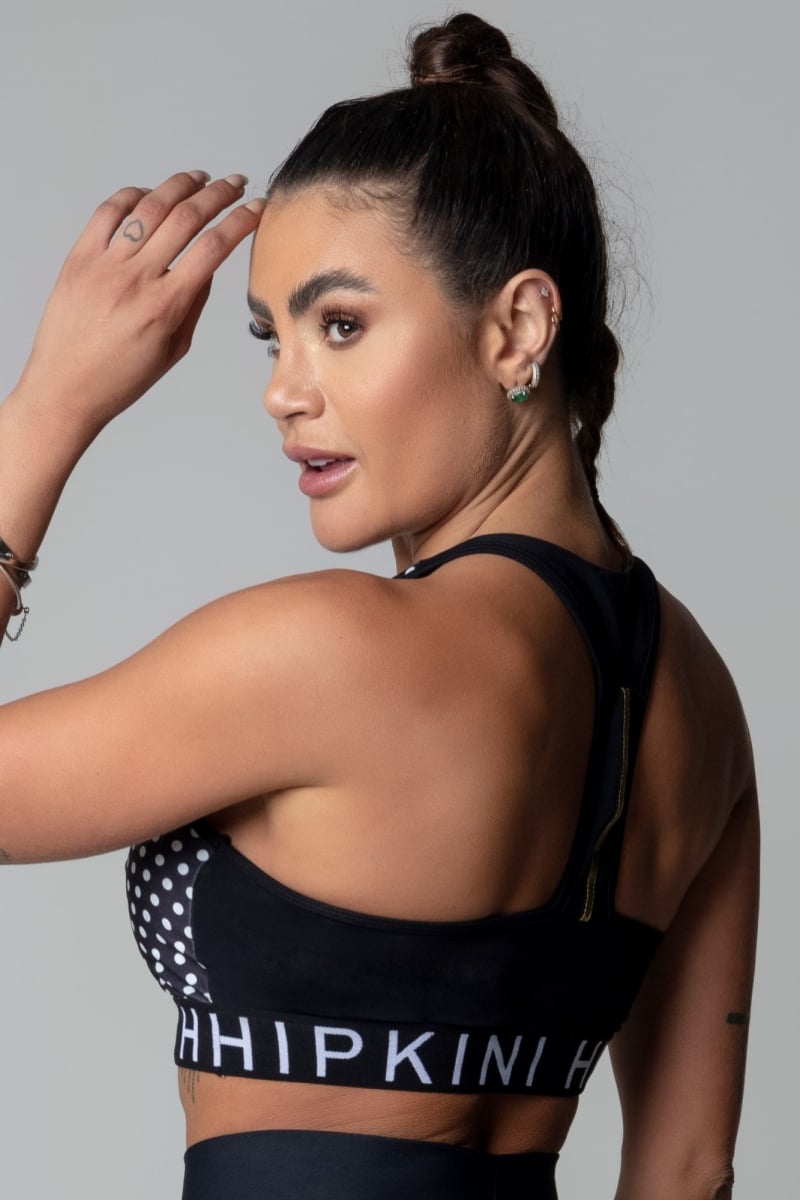 Hipkini - Top Hi Gorgeous Fitness Black with Polka Dots - 3339576 Hipkini - Top Hi Gorgeous Fitness Black with Polka Dots - 3339576