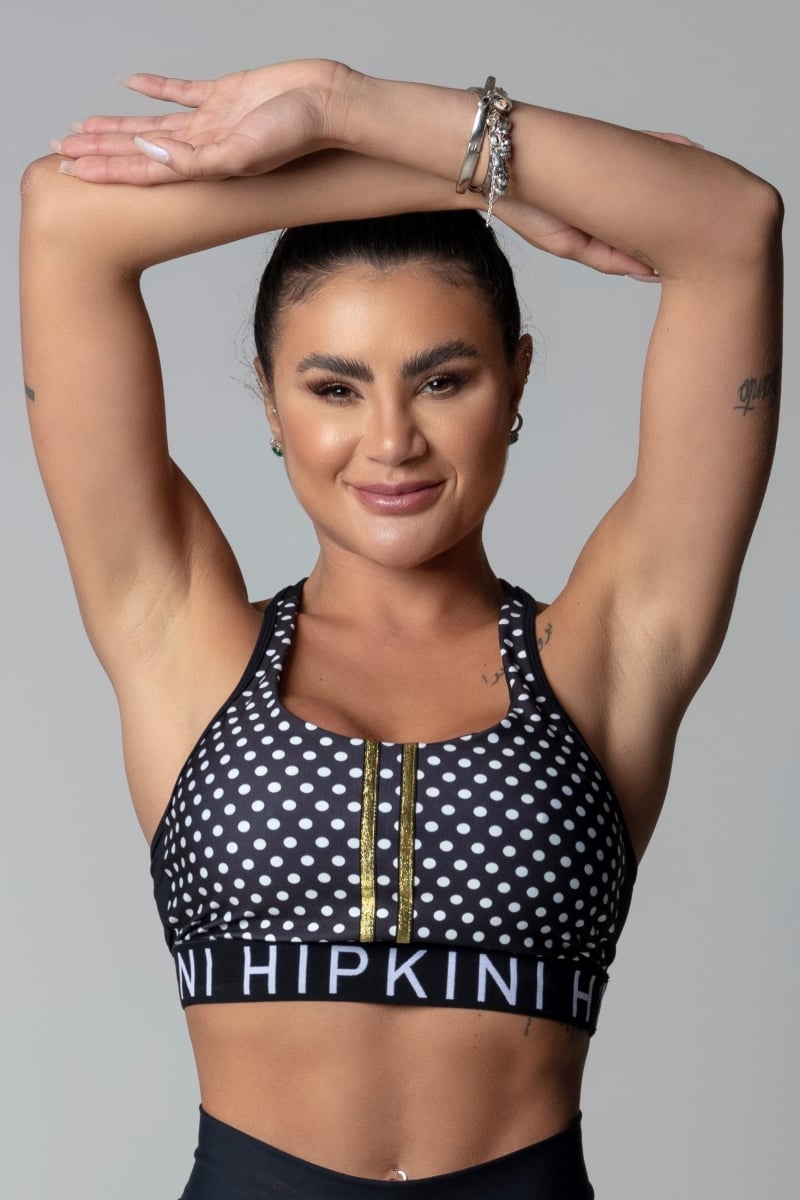 Hipkini - Top Hi Gorgeous Fitness Black with Polka Dots - 3339576 Hipkini - Top Hi Gorgeous Fitness Black with Polka Dots - 3339576