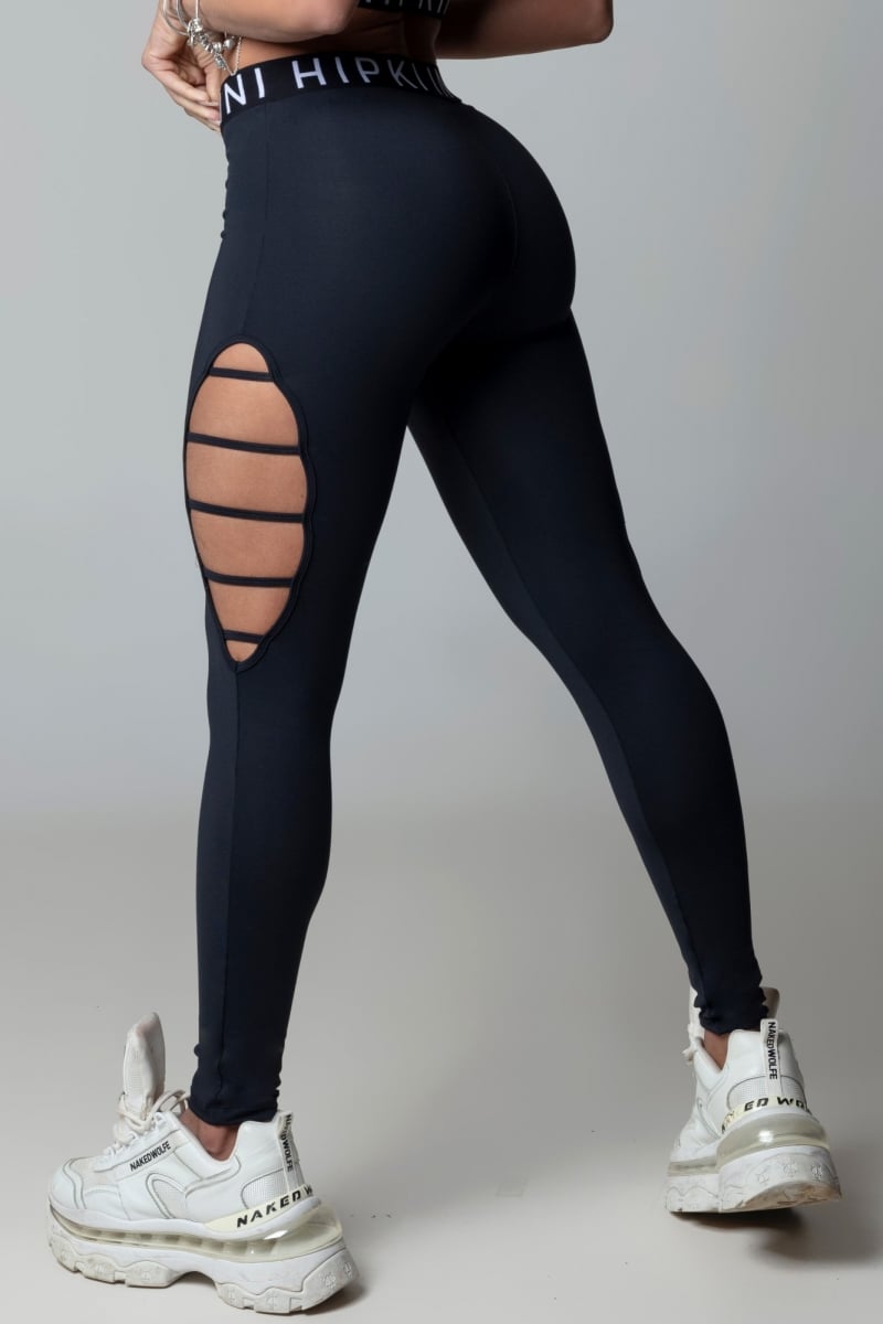 Hipkini - Black Hi Gorgeous Fitness Leggings with Cutouts - 3339560