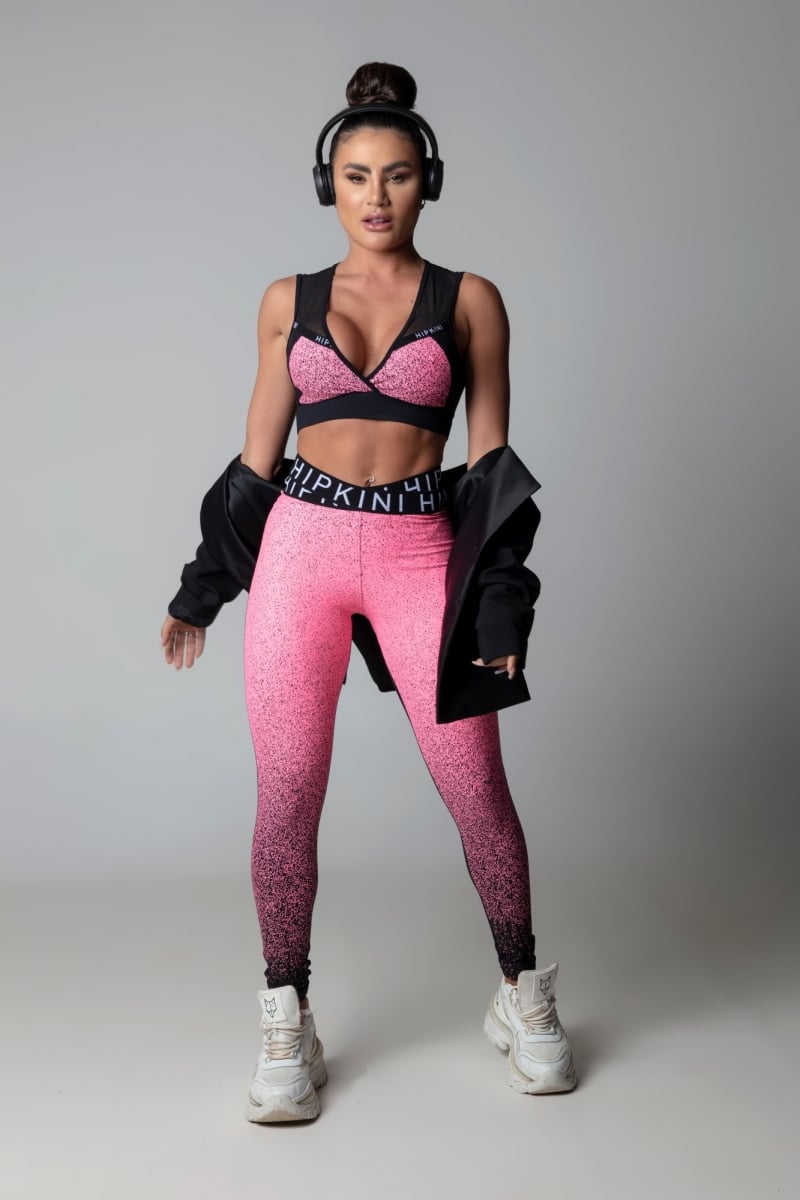 Hipkini - Hi Gorgeous Fitness Pink Leggings with Elastic Waistband - 3339770