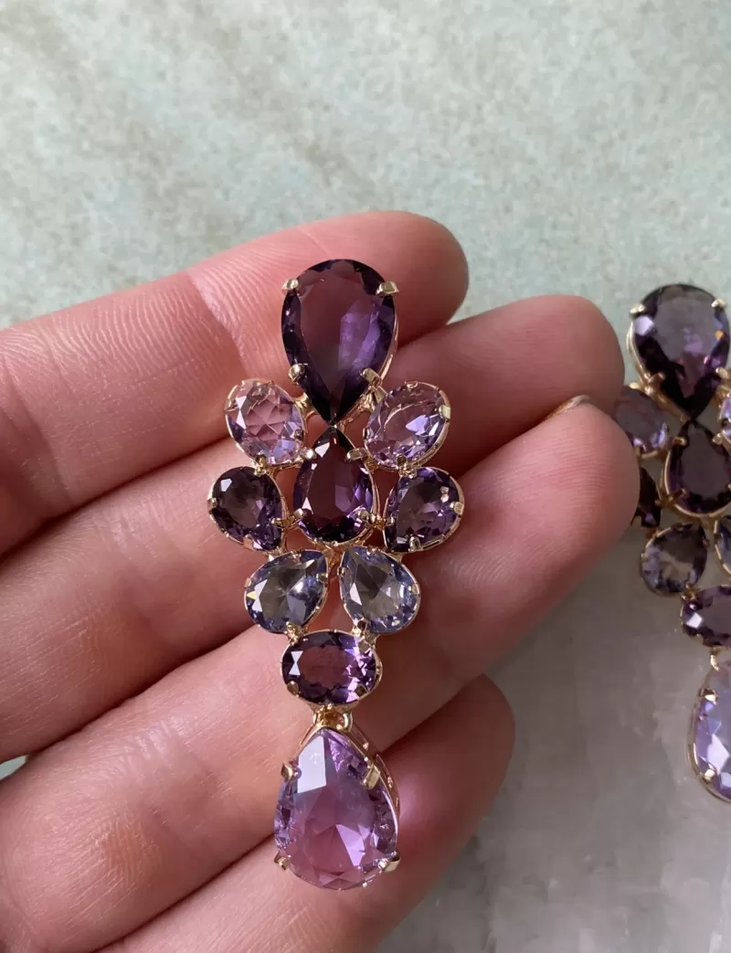 Mikabe - Purple Zirconia Party Earring - MK1332