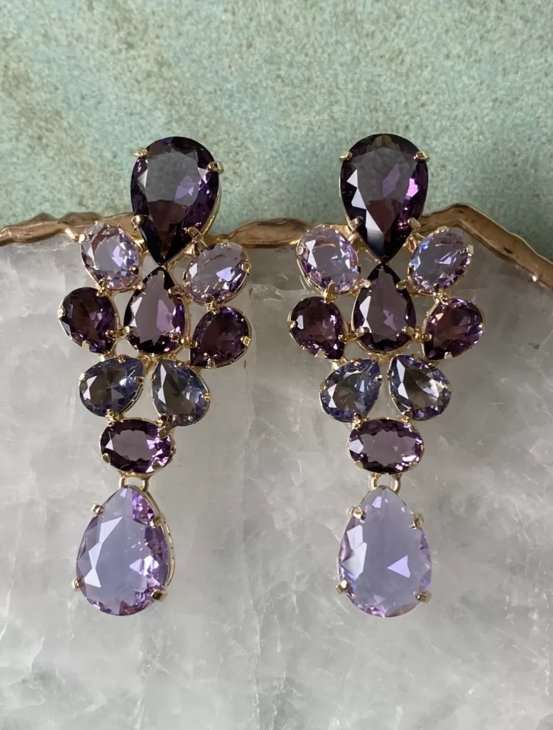 Mikabe - Purple Zirconia Party Earring - MK1332