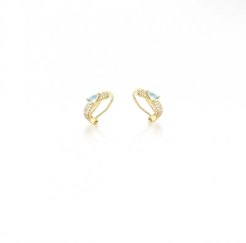 Mikabe - Zirconia Pressure Piercing Aquamarine Color - MK1337