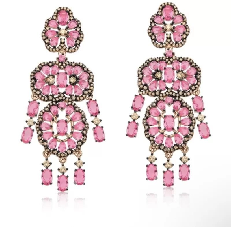 Mikabe - Pink Crystals Party Earring - MK1347
