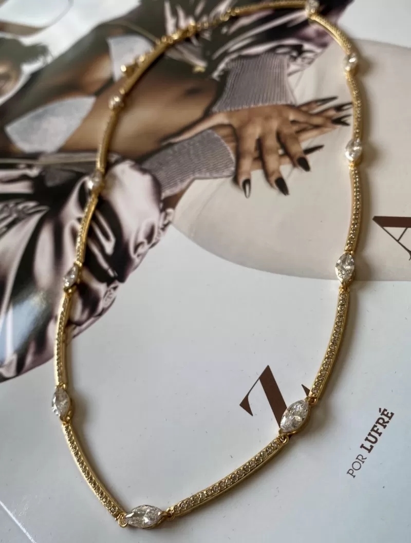 Mikabe - Necklace Zirconia Morganite Gold Party - MK1355