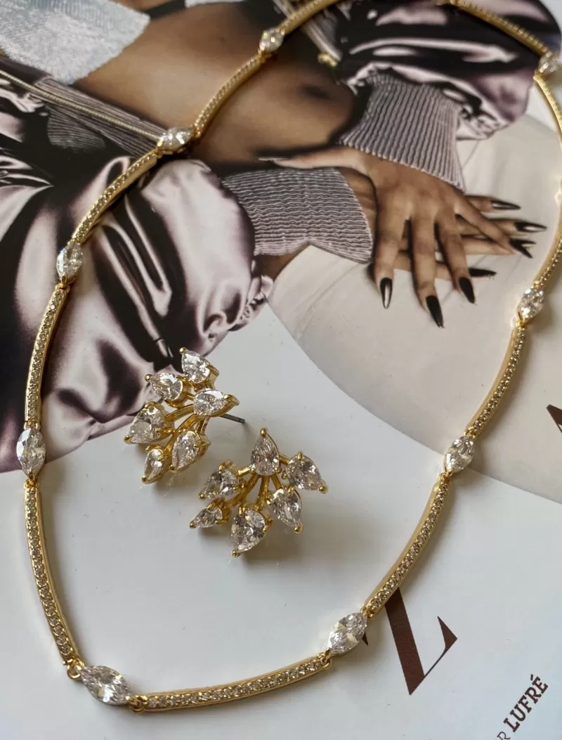 Mikabe - Necklace Zirconia Morganite Gold Party - MK1355