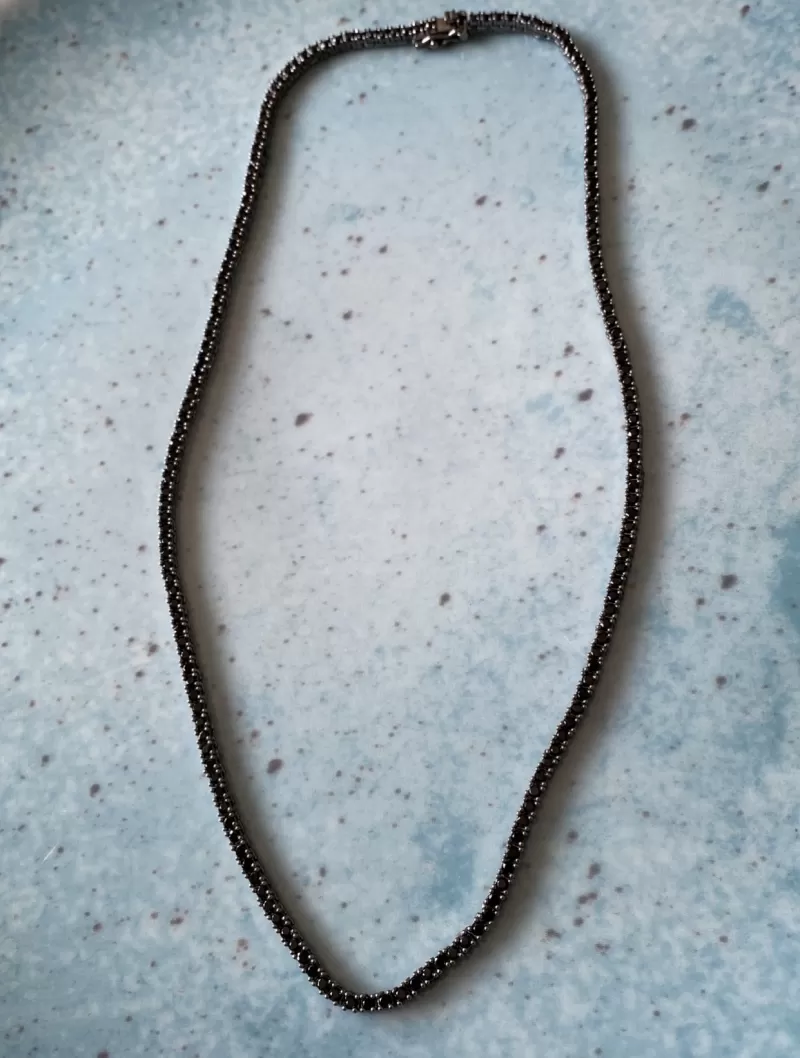 Mikabe - Necklace Riviera Rhodium and Black Zirconia - MK1361
