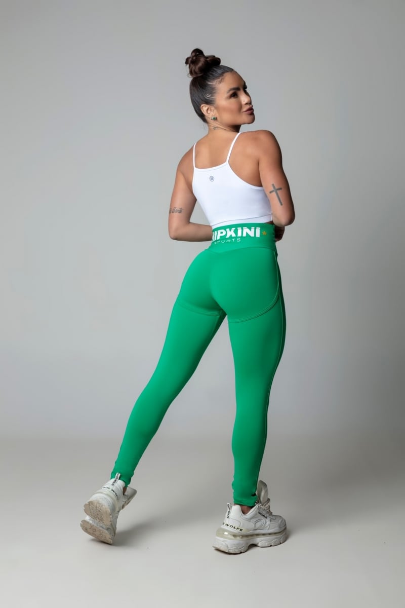 Hipkini - Hi Gorgeous Fitness Green Leggings with Back Cutouts - 3339568