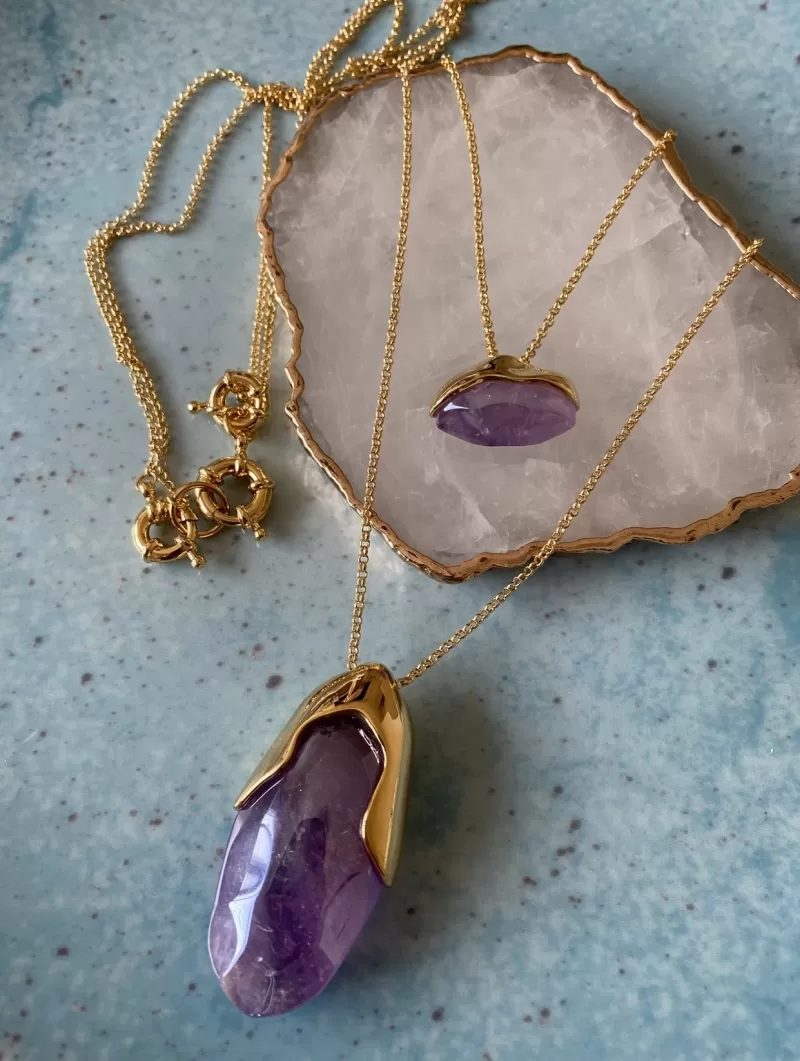 Mikabe - Amethyst Long Double Necklace - MK1369