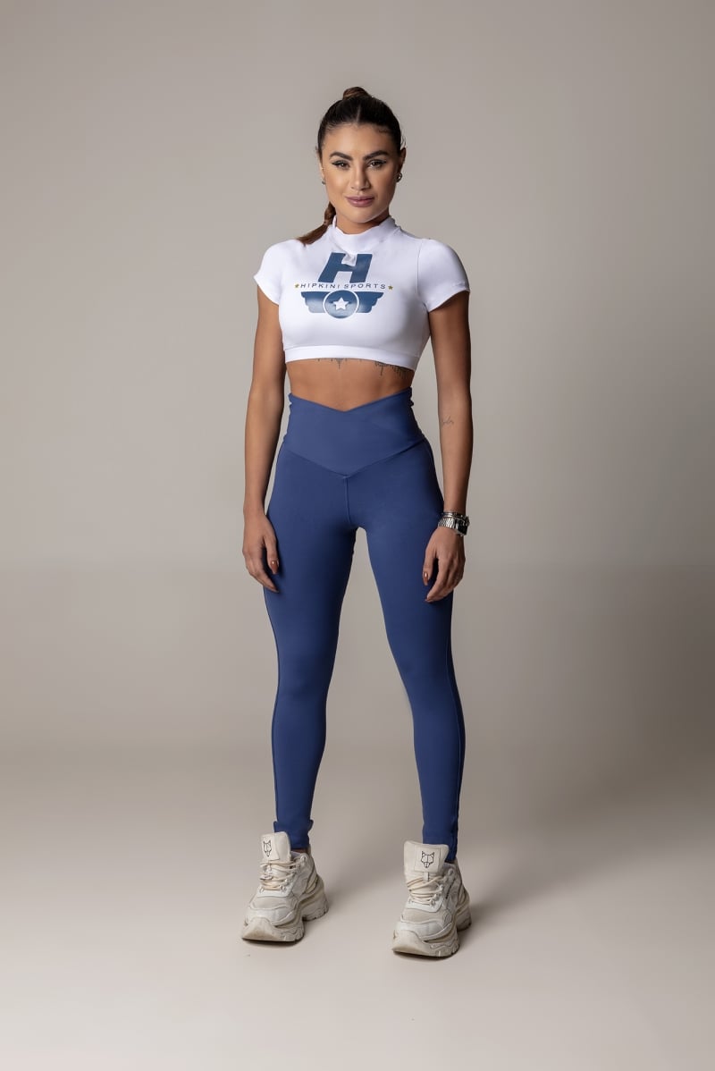 Hipkini - Leggings Walk Fitness Blue with Back Cutouts - 3339533