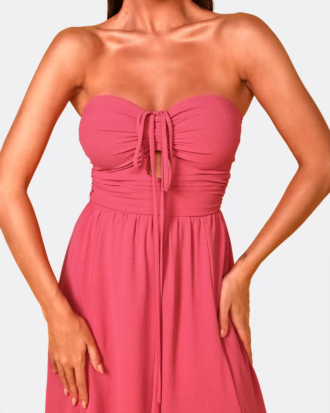 Dot Clothing - Dress Dot Clothing Long Pink Strips - 1733ROSA Dot Clothing - Dress Dot Clothing Long Pink Strips - 1733ROSA
