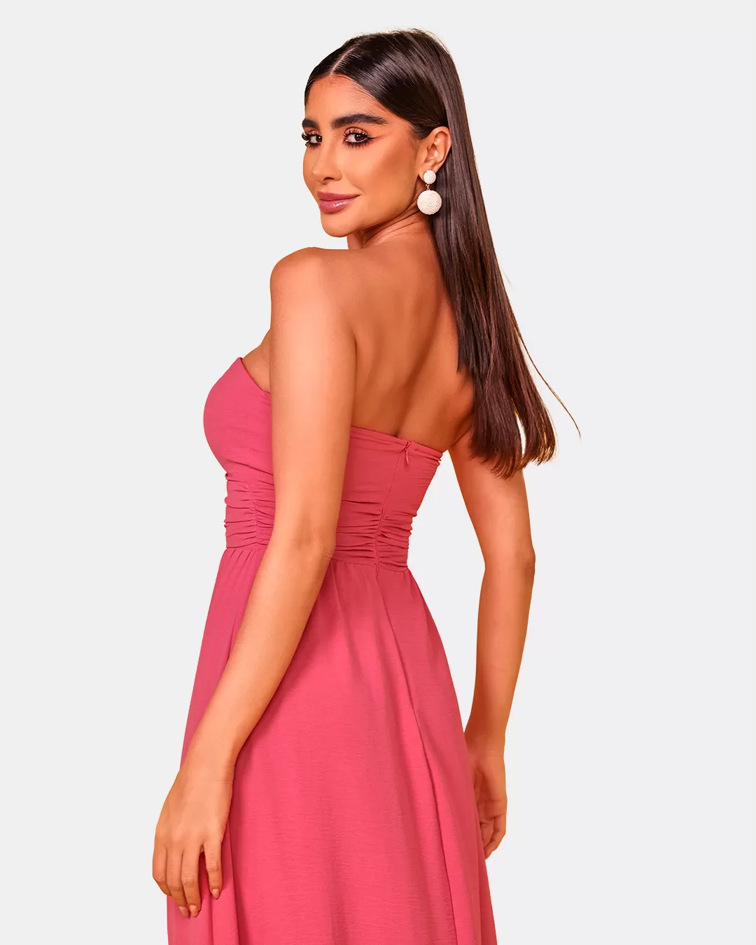 Dot Clothing - Dress Dot Clothing Long Pink Strips - 1733ROSA Dot Clothing - Dress Dot Clothing Long Pink Strips - 1733ROSA