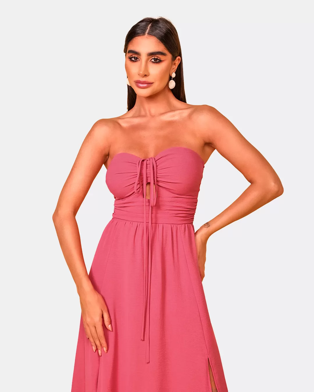 Dot Clothing - Dress Dot Clothing Long Pink Strips - 1733ROSA Dot Clothing - Dress Dot Clothing Long Pink Strips - 1733ROSA