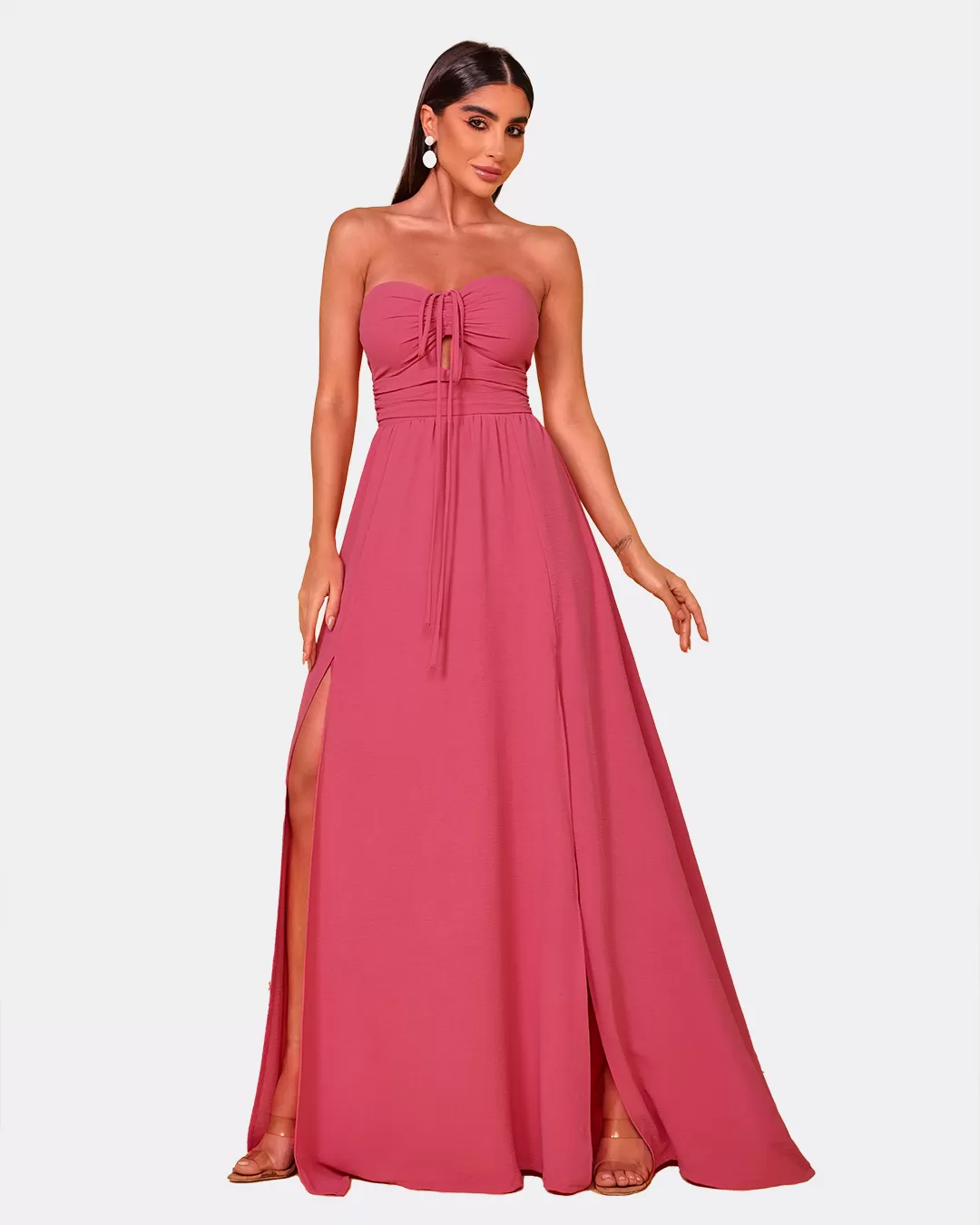Dot Clothing - Dress Dot Clothing Long Pink Strips - 1733ROSA Dot Clothing - Dress Dot Clothing Long Pink Strips - 1733ROSA