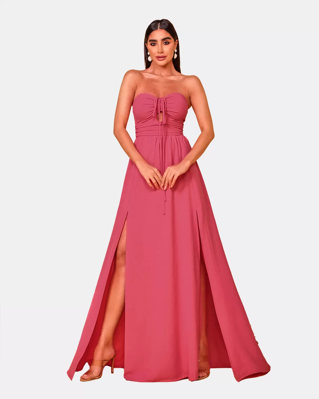 Dot Clothing - Dress Dot Clothing Long Pink Strips - 1733ROSA Dot Clothing - Dress Dot Clothing Long Pink Strips - 1733ROSA
