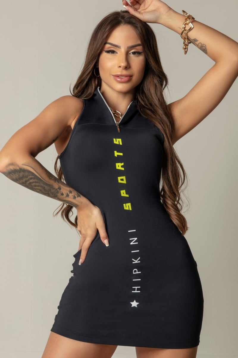 Hipkini - Dress Game Fitness Black with Zipper - 3339649