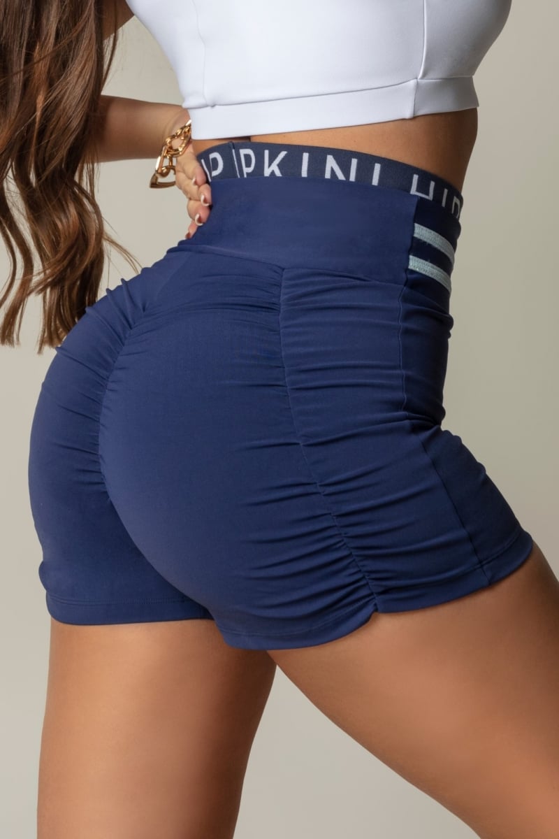 Hipkini - Blue Game Fitness Shorts with Elastic Overlay - 3339663 Hipkini - Blue Game Fitness Shorts with Elastic Overlay - 3339663