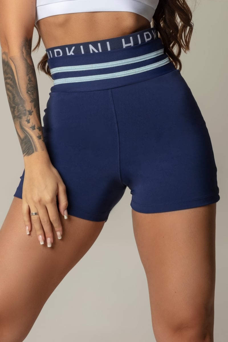 Hipkini - Blue Game Fitness Shorts with Elastic Overlay - 3339663 Hipkini - Blue Game Fitness Shorts with Elastic Overlay - 3339663