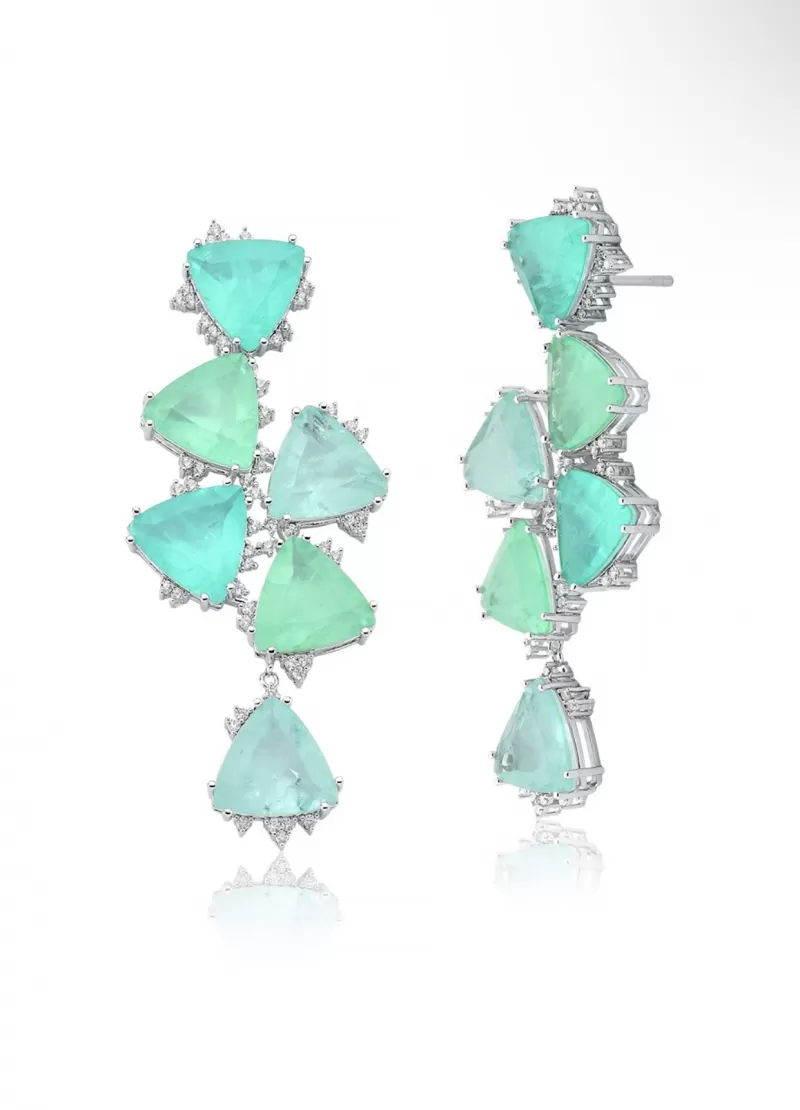 Mikabe - Earring Pendulum Crystals Tourmaline Fusion Party - MK1397 Mikabe - Earring Pendulum Crystals Tourmaline Fusion Party - MK1397