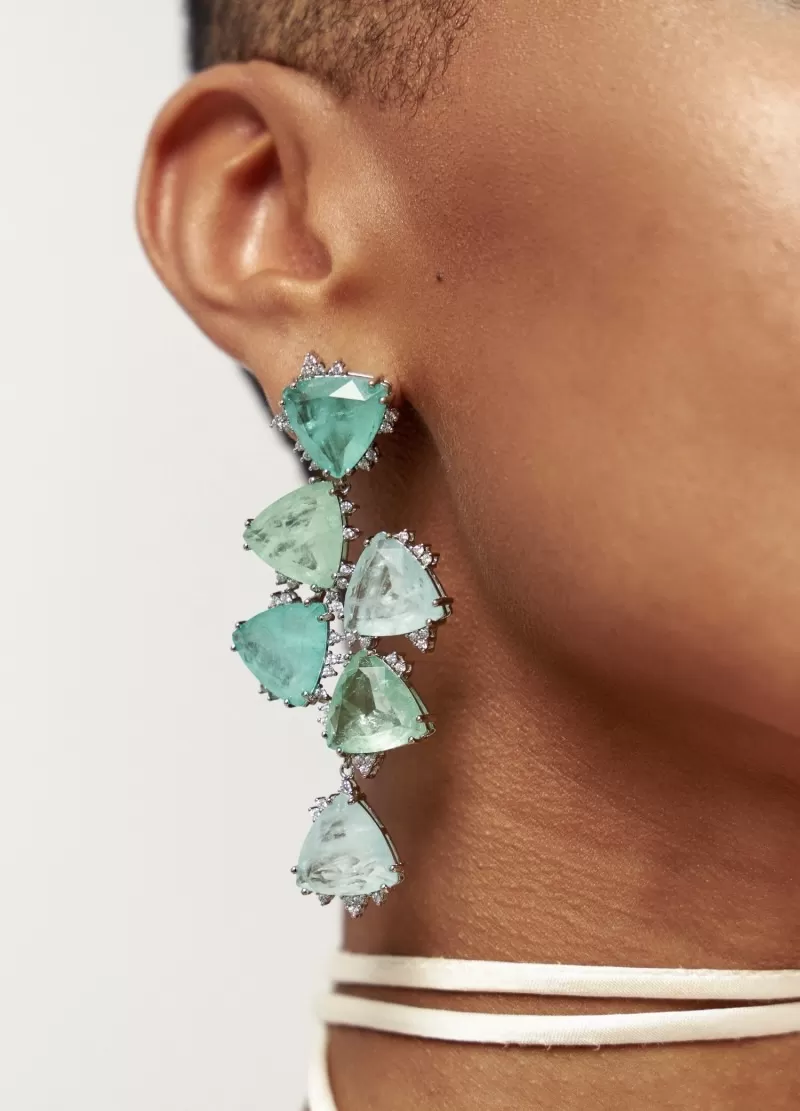 Mikabe - Earring Pendulum Crystals Tourmaline Fusion Party - MK1397 Mikabe - Earring Pendulum Crystals Tourmaline Fusion Party - MK1397
