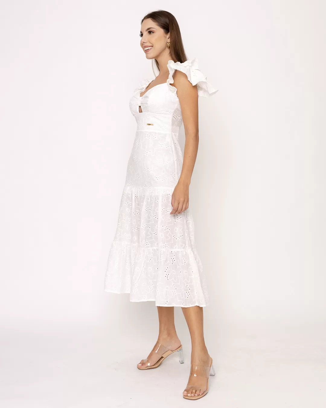 Oxigênio - Dress Oxygen Midi Laise Offwhite - 21136250OFF Oxigênio - Dress Oxygen Midi Laise Offwhite - 21136250OFF