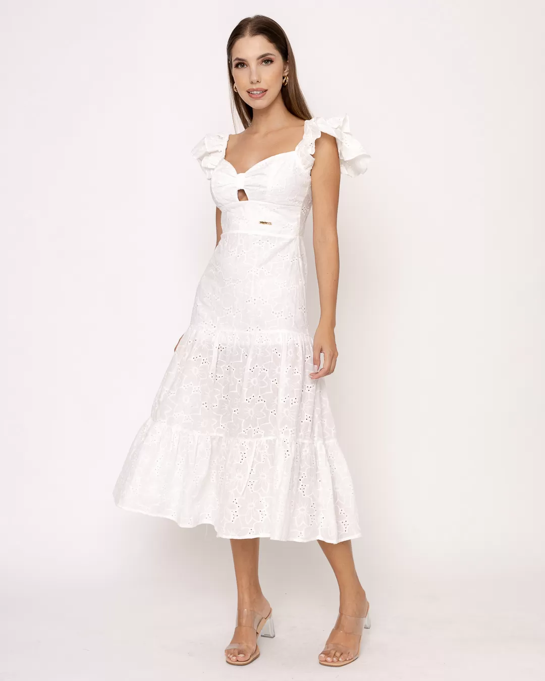Oxigênio - Dress Oxygen Midi Laise Offwhite - 21136250OFF Oxigênio - Dress Oxygen Midi Laise Offwhite - 21136250OFF