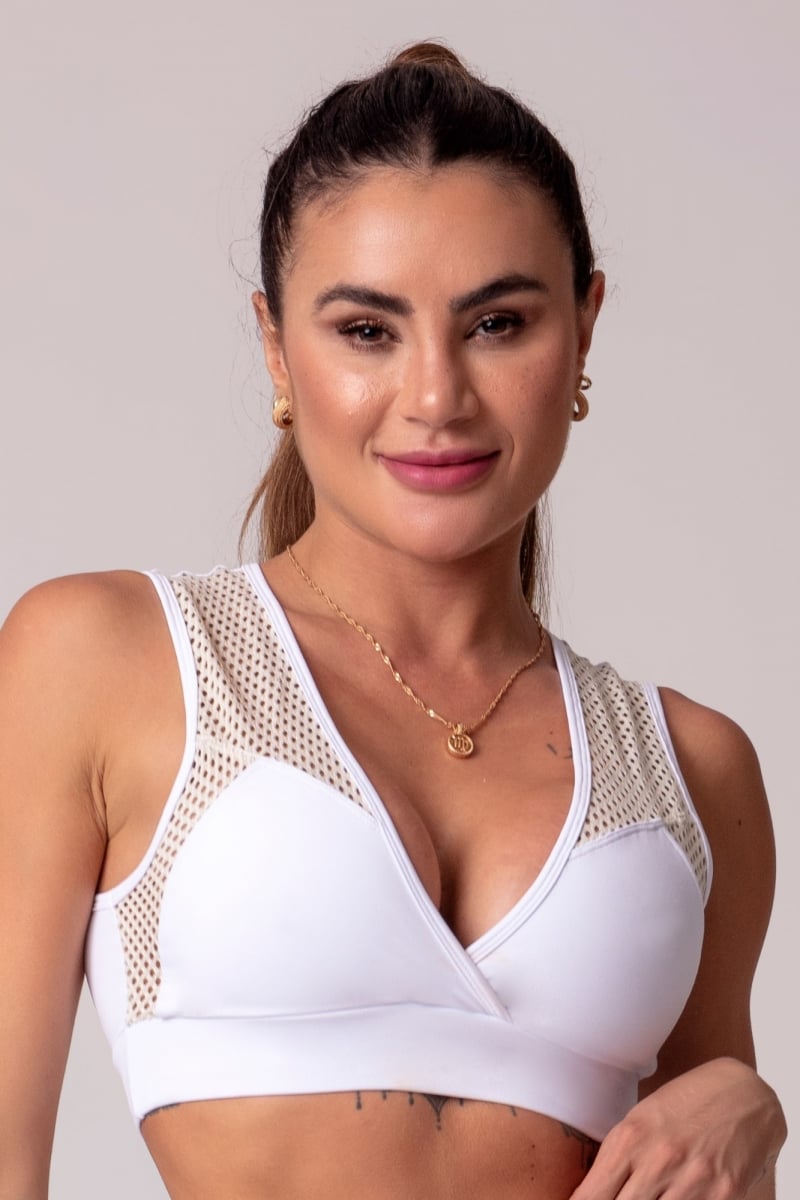 Hipkini - Top Luxury Fitness White and mesh - 3339718
