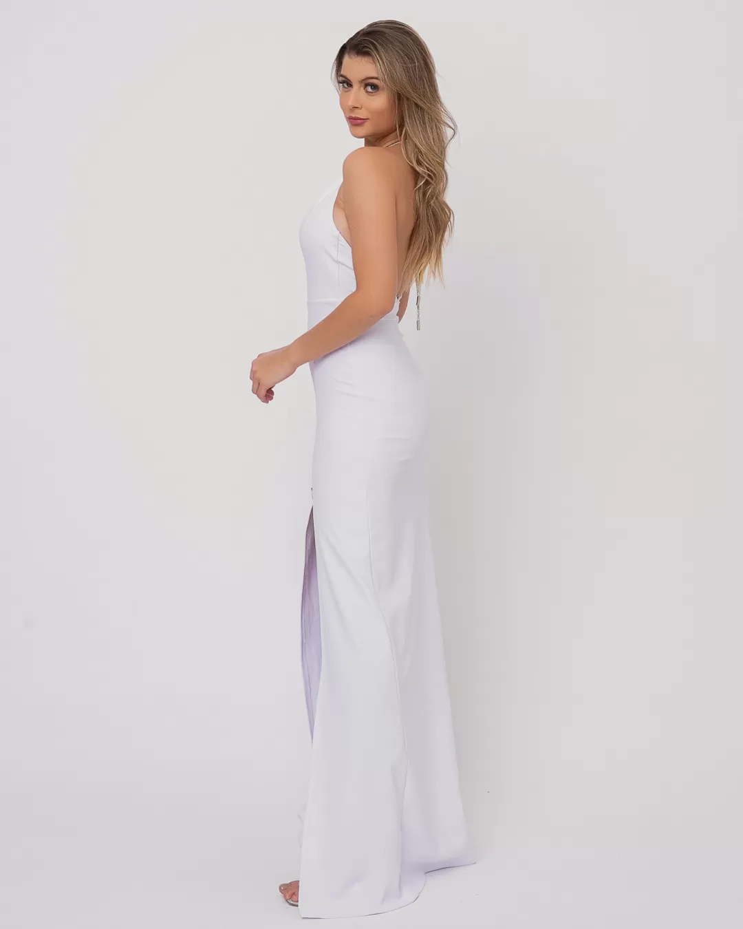 Miss Misses - Dress Miss Misses Long Lacing Gloss White - 19035005 Miss Misses - Dress Miss Misses Long Lacing Gloss White - 19035005