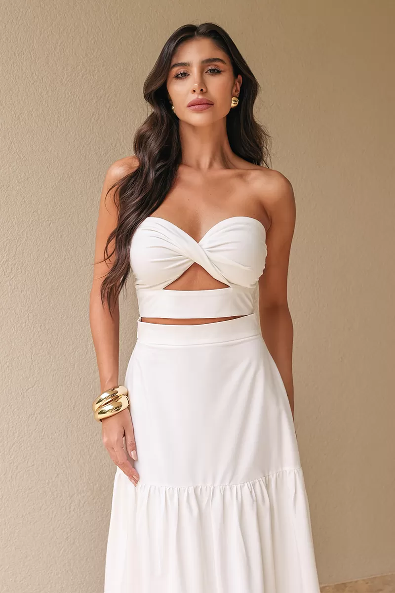 Dot Clothing - Dress Dot Clothing Midi White - 1458OFF Dot Clothing - Dress Dot Clothing Midi White - 1458OFF