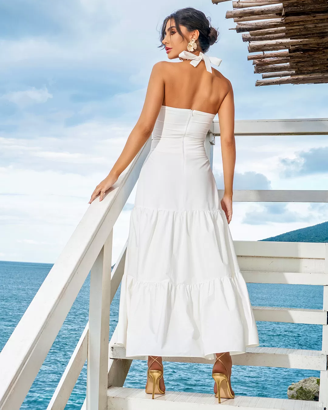 Dot Clothing - Dress Dot Clothing Midi White - 1458OFF Dot Clothing - Dress Dot Clothing Midi White - 1458OFF