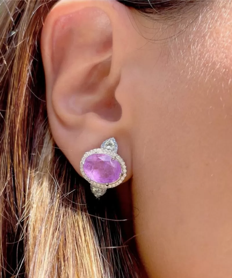 Mikabe - Earring Amethyst Fusion Oval Silver 925 - MK1430 Mikabe - Earring Amethyst Fusion Oval Silver 925 - MK1430