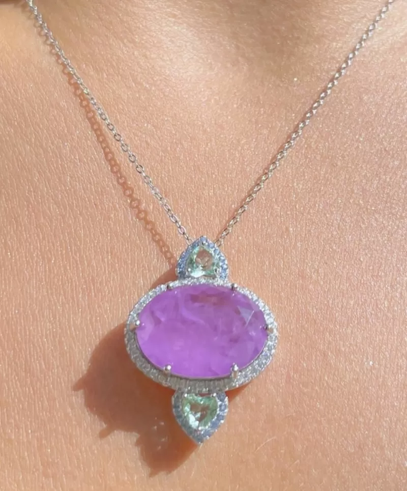 Mikabe - Necklace Amethyst Fusion Oval Silver 925 - MK1431 Mikabe - Necklace Amethyst Fusion Oval Silver 925 - MK1431