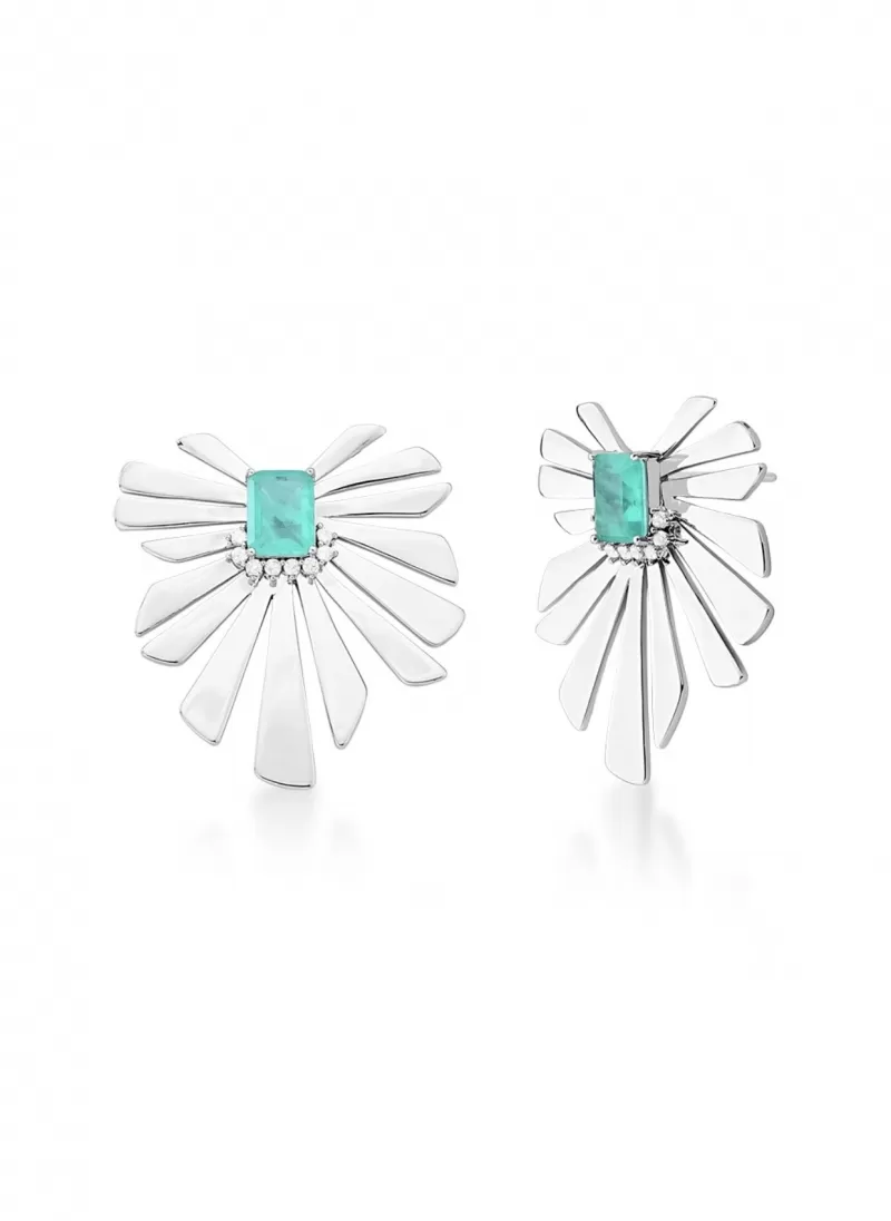 Mikabe - Earring Leaf Palm Tourmaline Fusion - MK1437