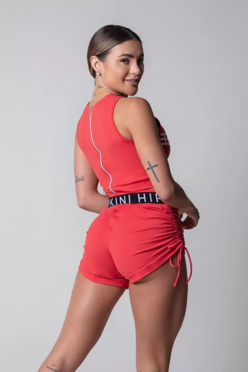 Hipkini - Top Blogger Fitness Blouse Red - 3339733 Hipkini - Top Blogger Fitness Blouse Red - 3339733