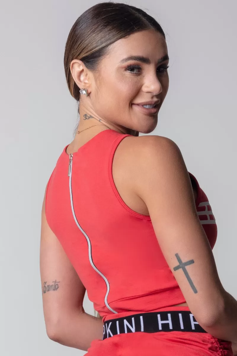 Hipkini - Top Blogger Fitness Blouse Red - 3339733 Hipkini - Top Blogger Fitness Blouse Red - 3339733