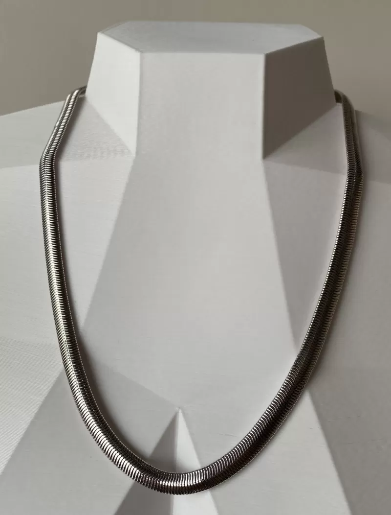 Mikabe - Necklace Mesh Snake Medium White Rhodium - MK1442