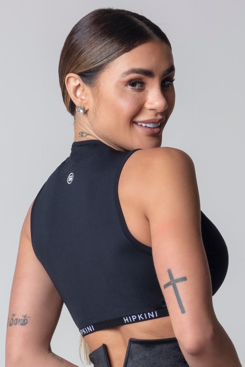 Hipkini - Top Blogger Fitness Black with Neckline - 3339746 Hipkini - Top Blogger Fitness Black with Neckline - 3339746