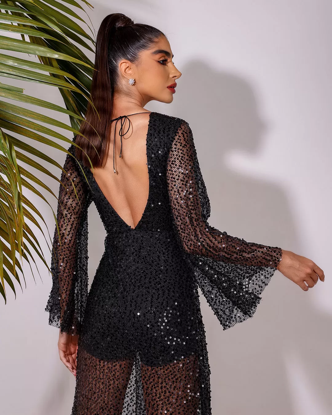 Dot Clothing - Dress Dot Clothing Long in Black Sequin - 1803PRETO Dot Clothing - Dress Dot Clothing Long in Black Sequin - 1803PRETO