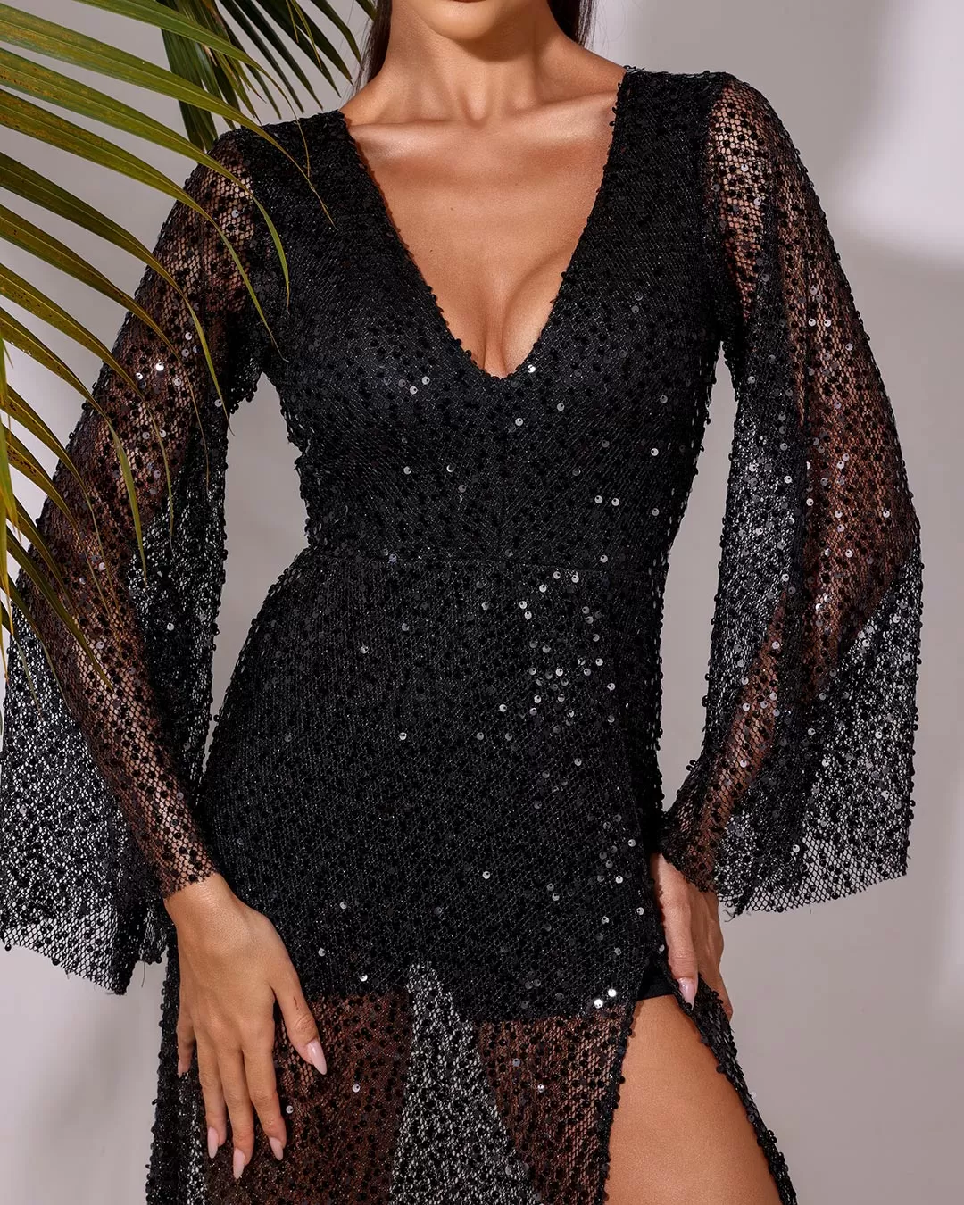Dot Clothing - Dress Dot Clothing Long in Black Sequin - 1803PRETO Dot Clothing - Dress Dot Clothing Long in Black Sequin - 1803PRETO