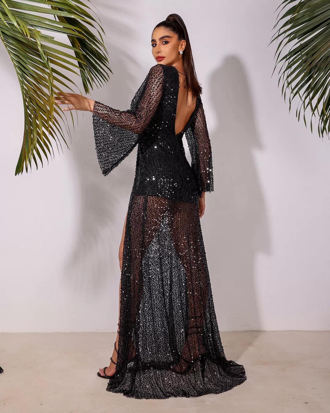 Dot Clothing - Dress Dot Clothing Long in Black Sequin - 1803PRETO Dot Clothing - Dress Dot Clothing Long in Black Sequin - 1803PRETO